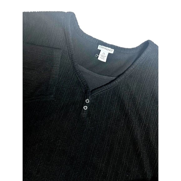 Catherines Tops - Catherines Chenille Black Pullover Sweater Plus Size 3X (26/28W)